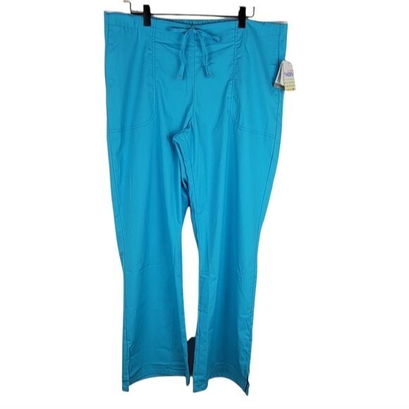 Code Happy Womens Drawstring Scrub Pants, Turquoise Blue, L, New With Tags, NWT - Picture 3 of 13